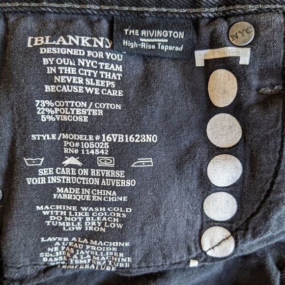 BlankNYC The Rivington Hi Rise Tapered Distressed Jeans Black "Before&After", 25 - Picture 6 of 13
